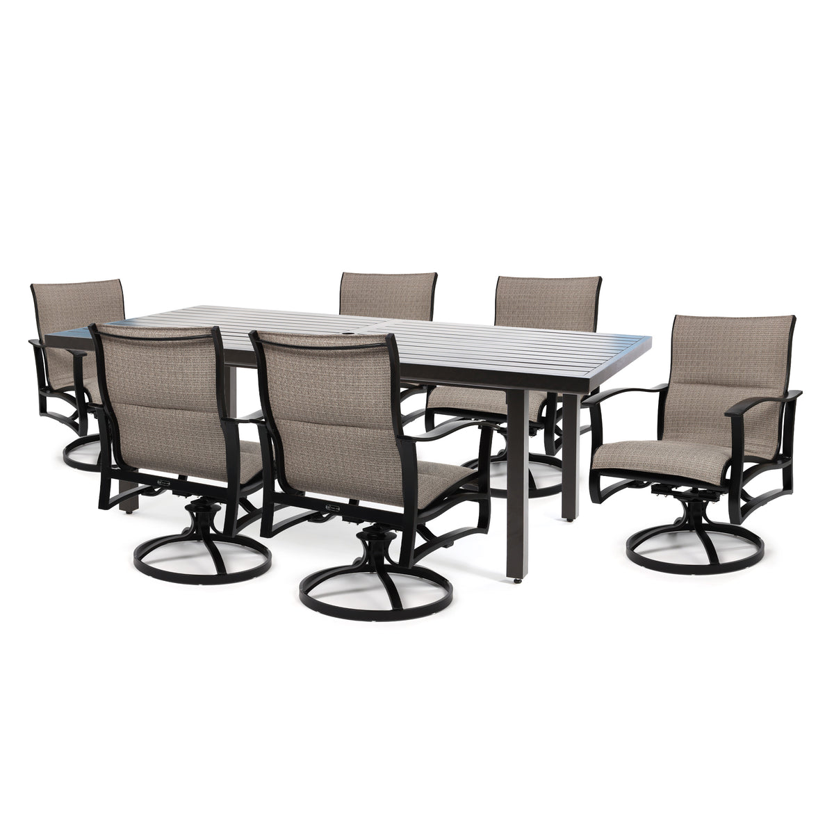 Albany 7 Piece Padded Sling Low Back Dining Set, image 12