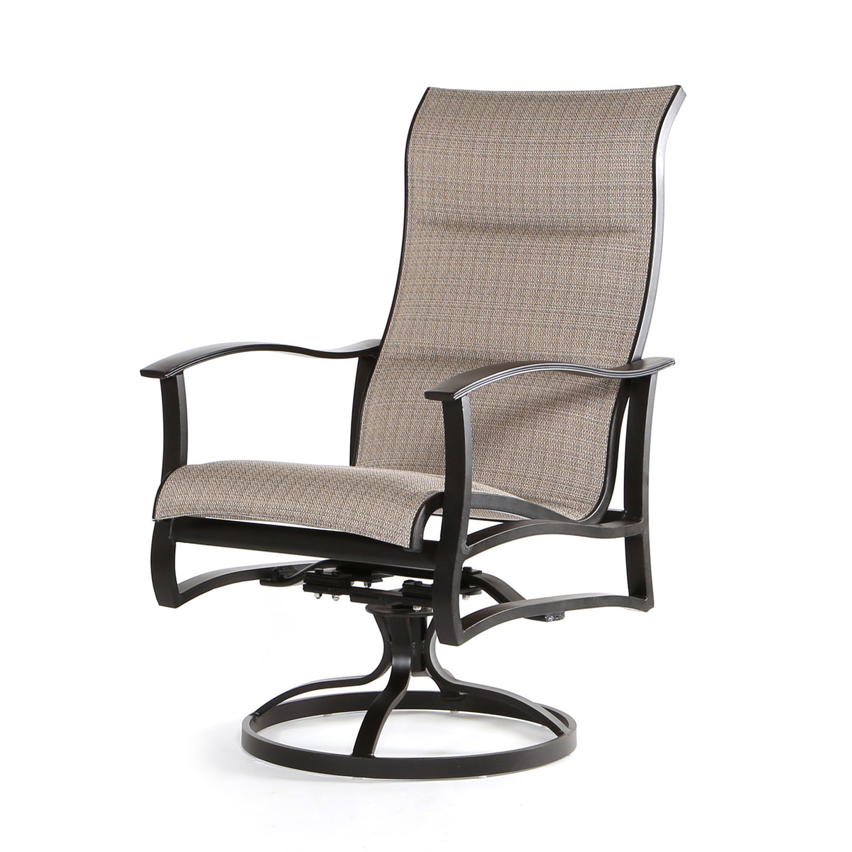 Albany Padded Sling High Back Swivel Rocker by Mallin | Aluminum Swivel ...