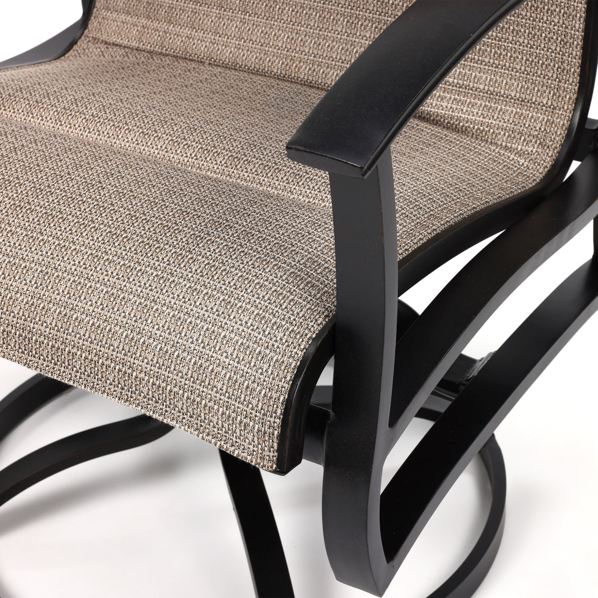Sling Stack Rocker Albany Padded Sling Low Back Swivel Rocker by Mallin | Aluminum Swivel ...
