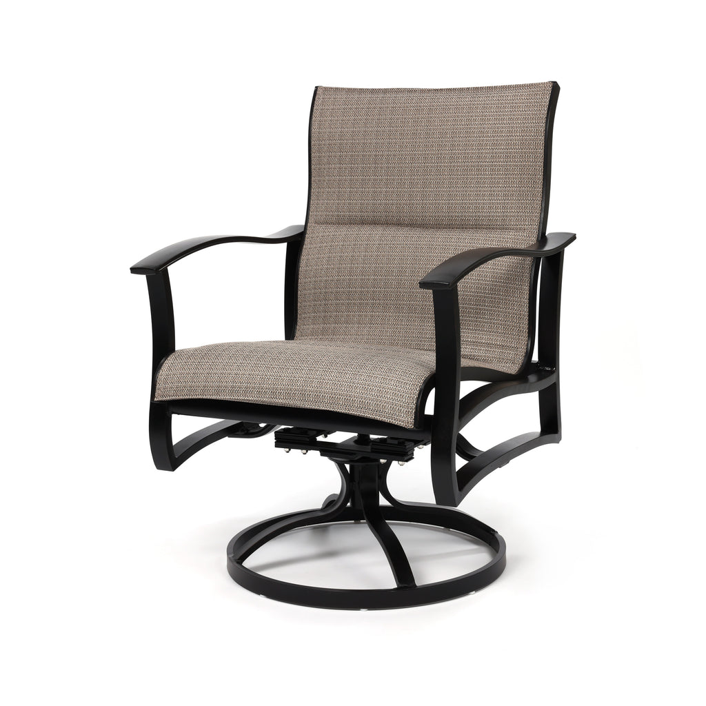 Sling Stack Rocker Albany Padded Sling Low Back Swivel Rocker by Mallin | Aluminum Swivel ...