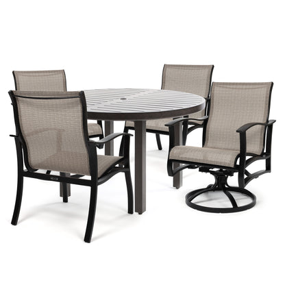 Albany 5 Piece Sling Low Back Dining Set