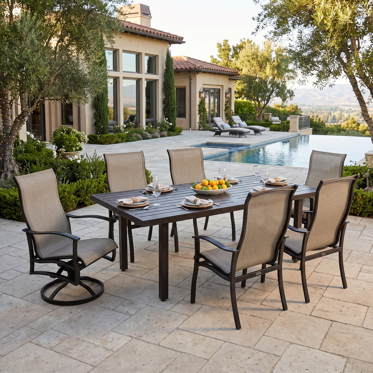 Albany 7 Piece Sling High Back Dining Set, image 2