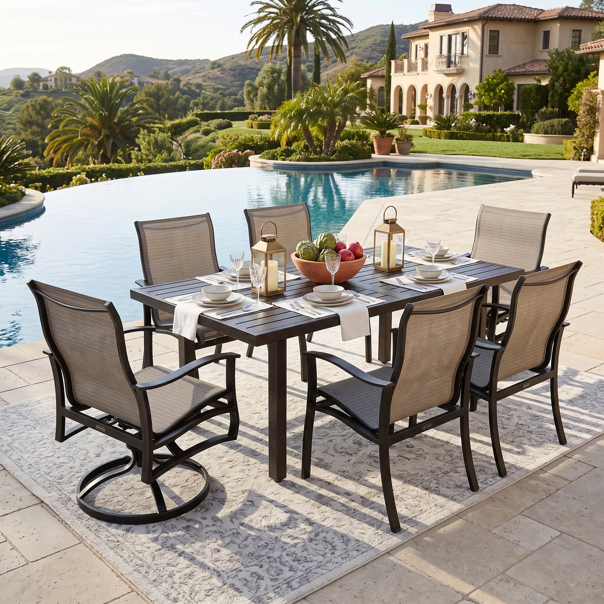 Albany 7 Piece Sling Low Back Dining Set, image 2