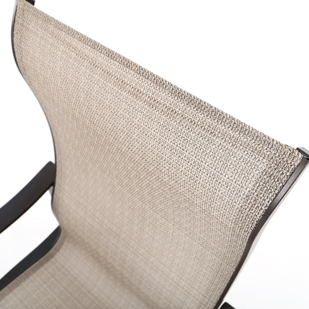 Albany Sling High Back Dining Chair Elevation Stone Fabric Detail