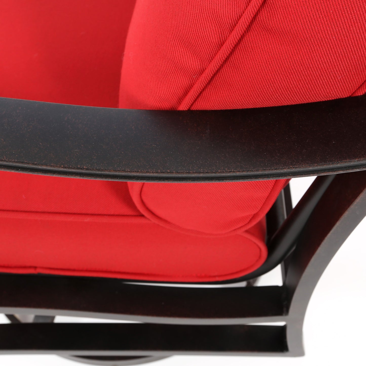 Albany Swivel Rocker Dining Chair Flagship Ruby Cushions Autumn Rust Finish Detail, image 8