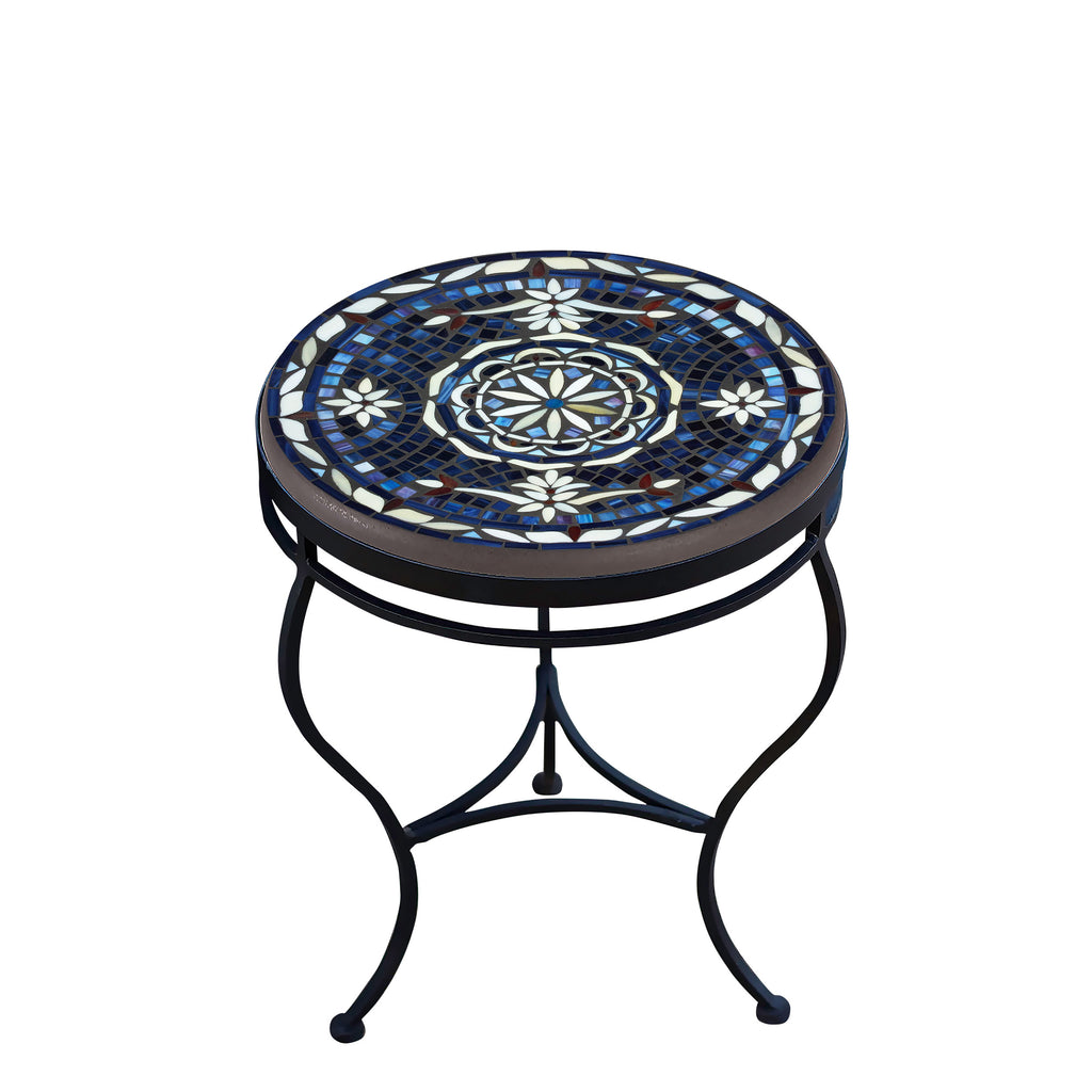 Amalfi 18 Round Side Table Black Frame