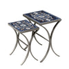 Amalfi Nesting Table Set Pewter Frame
