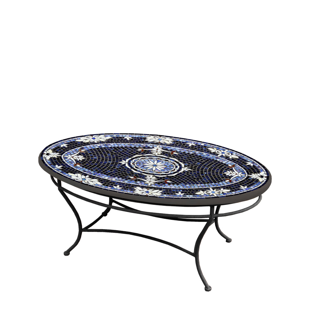 Amalfi Oval Coffee Table Black Frame
