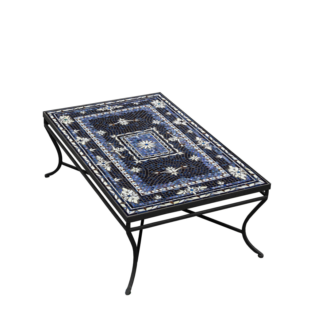 Amalfi Rec Coffee Table Black Frame