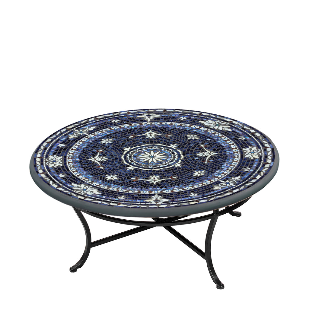Amalfi Round Coffee Table Black Frame