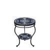 Amalfi Round Double Tiered Side Table Black Frame
