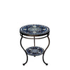 Amalfi Round Double Tiered Side Table Espresso Frame