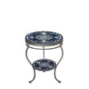 Amalfi Round Double Tiered Side Table Pewter Frame
