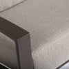 Arc Loveseat Sable Finish Zenith Sand Cushions Detail