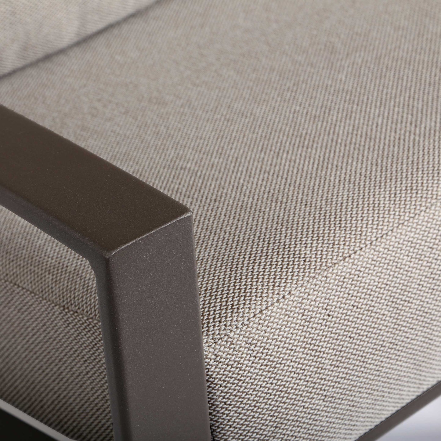 Arc Loveseat Sable Finish Zenith Sand Cushions Detail, image 3