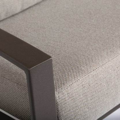 
                  Arc Loveseat Sable Finish Zenith Sand Cushions Detail - Image 3
                