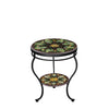 Arenal Round Double Tiered Side Table Black Frame