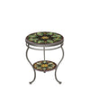 Arenal Round Double Tiered Side Table Pewter Frame