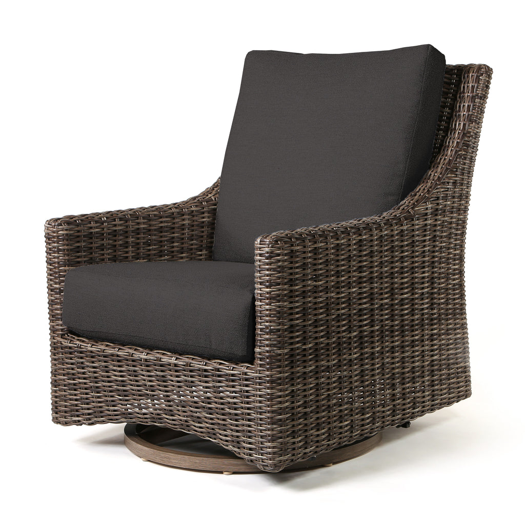 Avallon High Back Swivel Glider Club Chair Nurture Charcoal Cushions