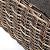 Avallon Loveseat Nurture Charcoal Cushions Hickory Weave Detail