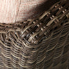 Avallon Swivel Glider Club Chair Brushed Clay Cushions Hickory Weave Detail