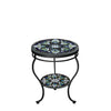 Belcarra Round Double Tiered Side Table Black Frame