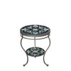 Belcarra Round Double Tiered Side Table Pewter Frame