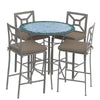 Belize 42d Hight Dining w Milano Bar Chairs PEW COCOA