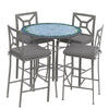 Belize 42d Hight Dining w Milano Bar Chairs PEW CS