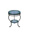 Belize Round Double Tiered Side Table Black Frame