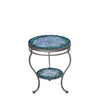 Belize Round Double Tiered Side Table Pewter Frame