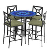 Bella Bloom 42d Hight Dining w Milano Bar Chairs BK CIL