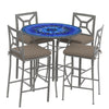 Bella Bloom 42d Hight Dining w Milano Bar Chairs PEW COCOA