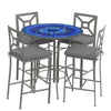 Bella Bloom 42d Hight Dining w Milano Bar Chairs PEW CS