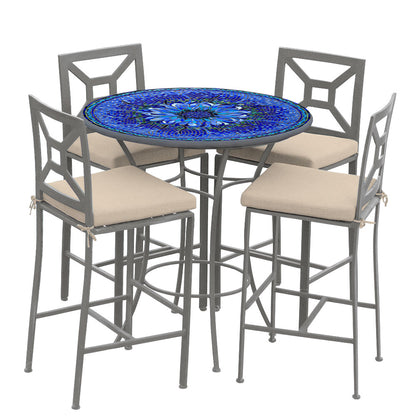 Bella Bloom 42d Hight Dining w Milano Bar Chairs PEW HB