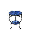 Bella Bloom Round Double Tiered Side Table Black Frame