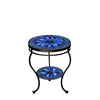 Bella Bloom Round Double Tiered Side Table Espresso Frame
