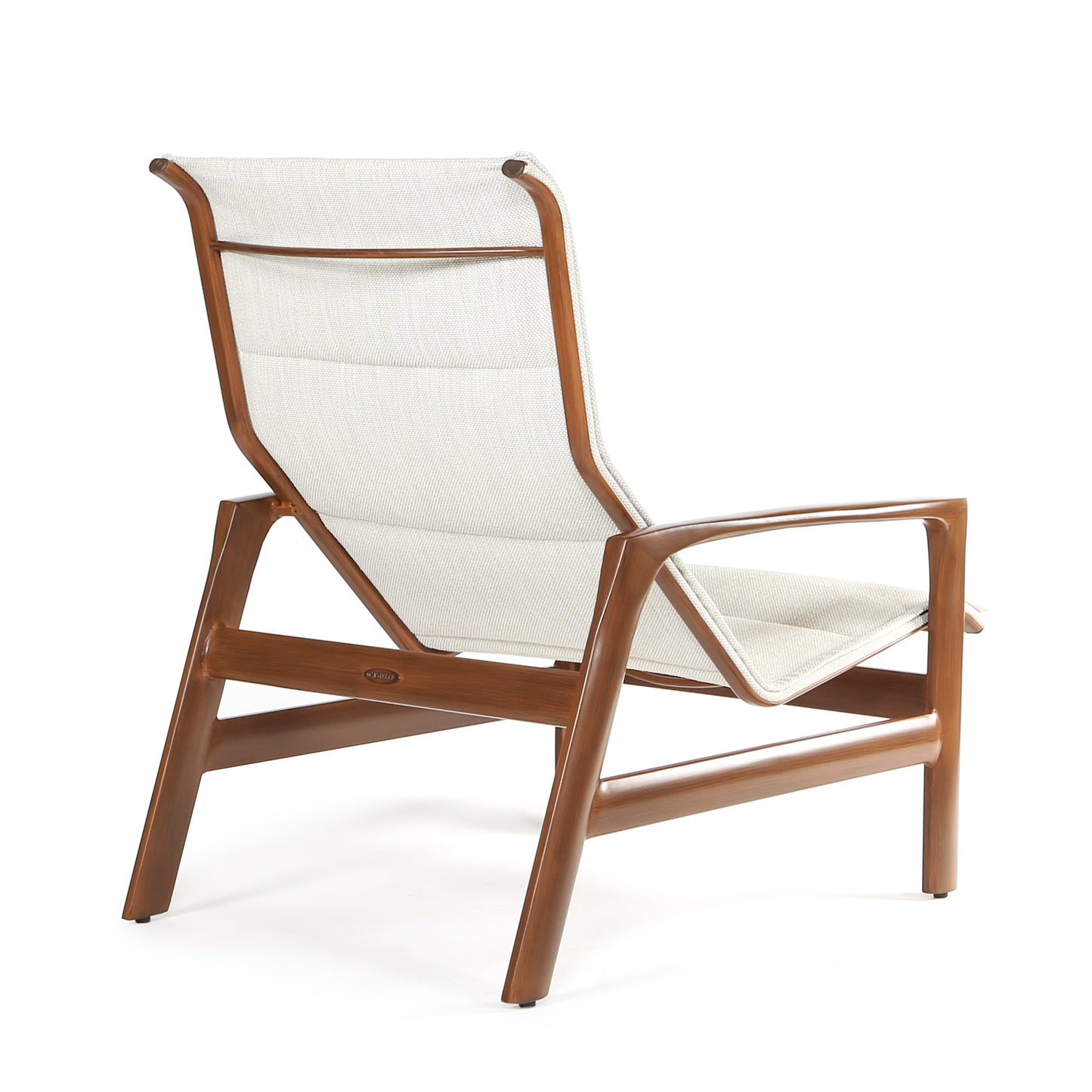 Berkeley Padded Sling Lounge Chair wiith Brushed Pecan finish Back, image 4