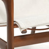 Berkeley Padded Sling Lounge Chair wiith Brushed Pecan finish and Site Linen fabric