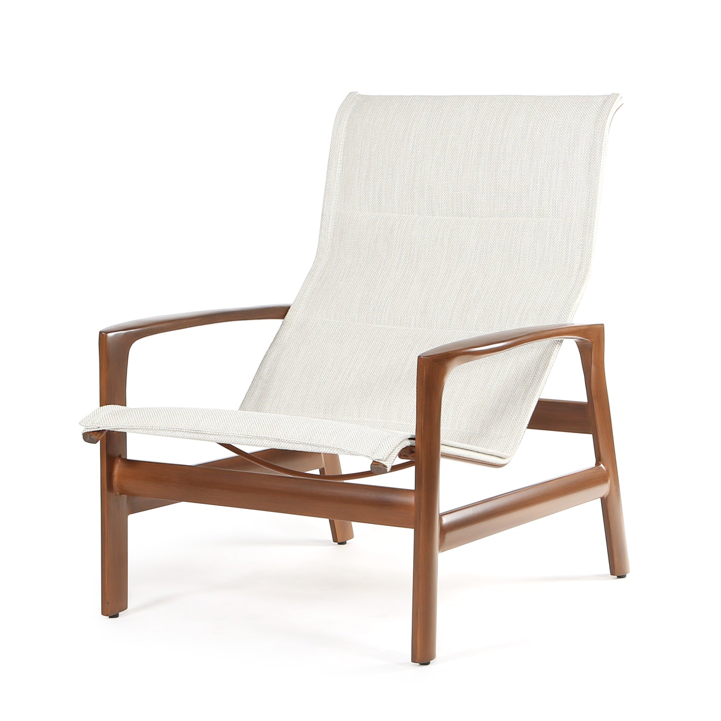 Berkeley Padded Sling Lounge Chair wiith Brushed Pecan finish, image 3