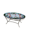 Blue Sky Hummingbird Oval Coffee Table Pewter Frame