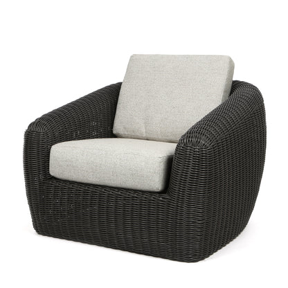 Boulevard Club Chair Coal Weave Crosshatch Vapor Cushions