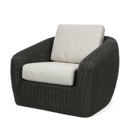 Boulevard Club Chair Coal Weave Crosshatch Vapor Cushions