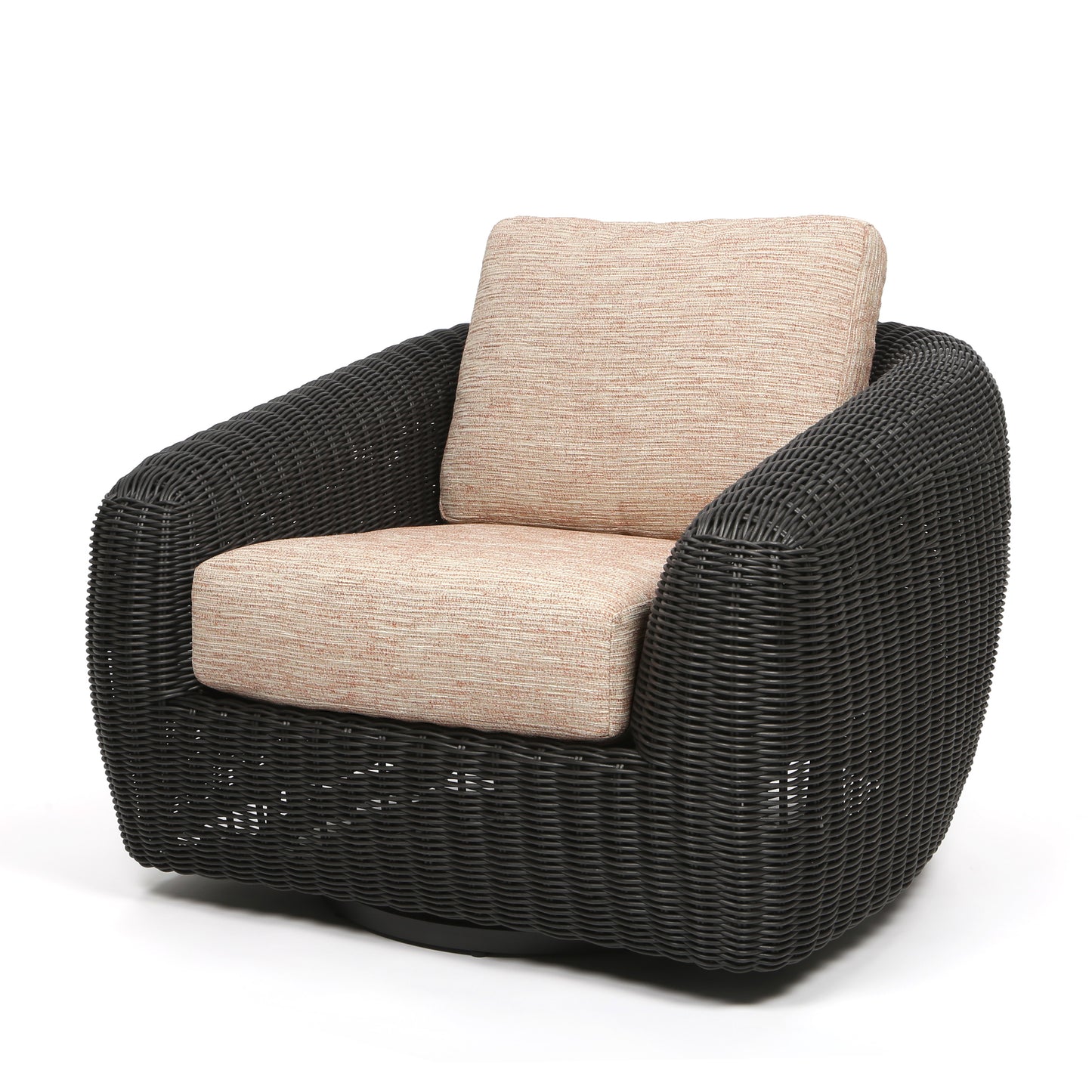 Boulevard Club Swivel Glider Coal Weave Brushed Clay Cushions, image 4