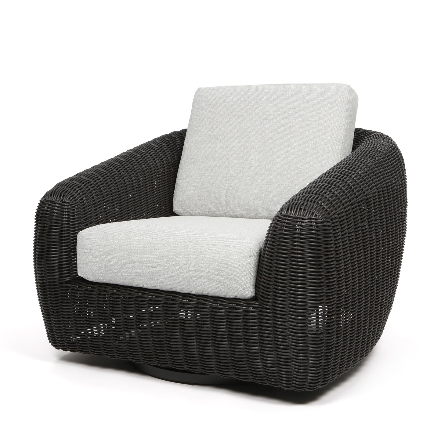 Boulevard Club Swivel Glider Coal Weave Nurture Pebble Cushions, image 6