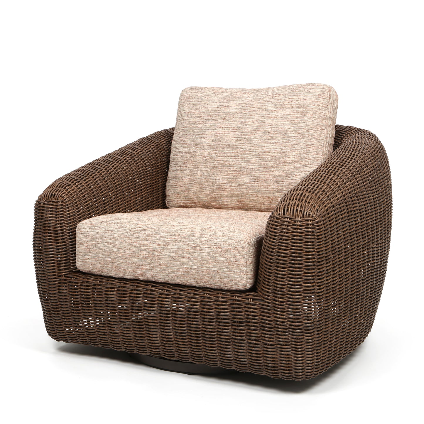 Boulevard Club Swivel Glider Hazel Weave Brushed Clay Cushions, image 8