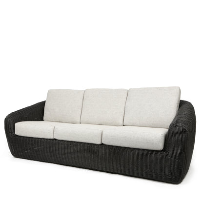 Boulevard Sofa Coal Weave Crosshatch Vapor Cushions