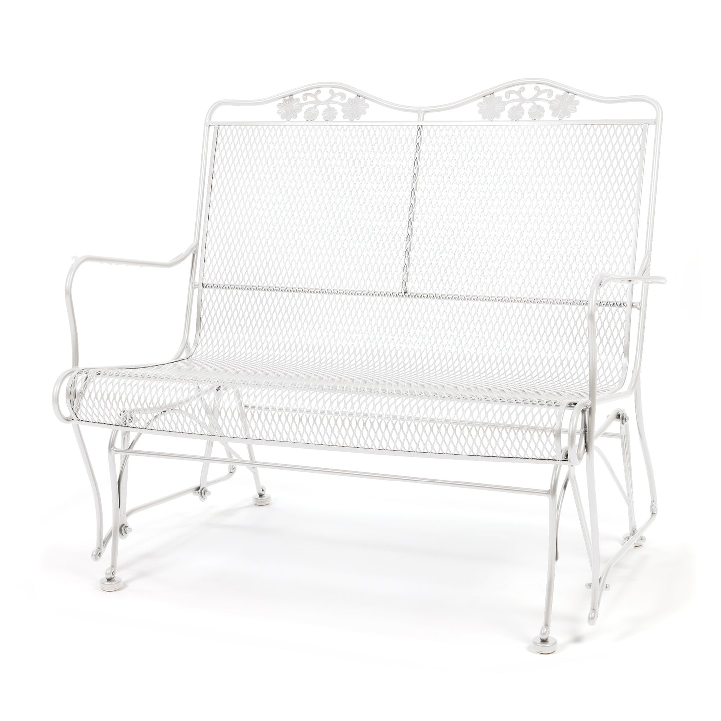 Briarwood High Back Gliding Love Seat Acoustic White Finish, image 11