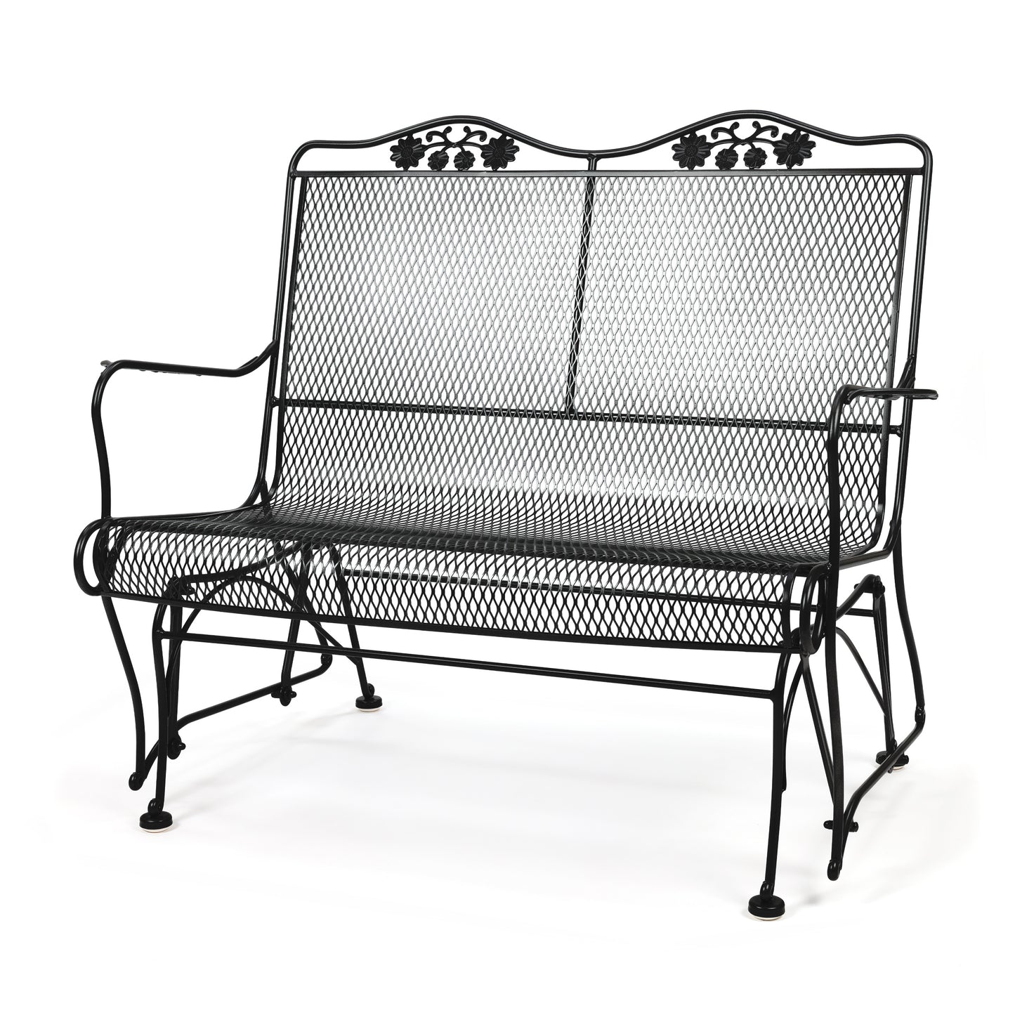 Briarwood High Back Gliding Love Seat Black Finish, image 12