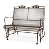 Briarwood High Back Gliding Love Seat Chestnut Brown Finish